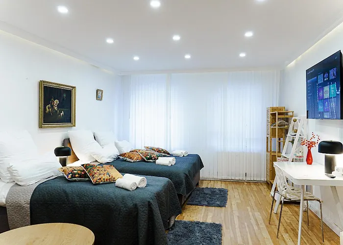 Apartment Prima New - Stylish - Town Hall Near - High-quality Beds & Linen - Full Kitchen - 4k Smart Tv - Elevator - For Up To 7 Guests - Free Overnight Ug Parking 20-30- 9-30 Oclock Near 28 Parking Spaces If Available Augsburg